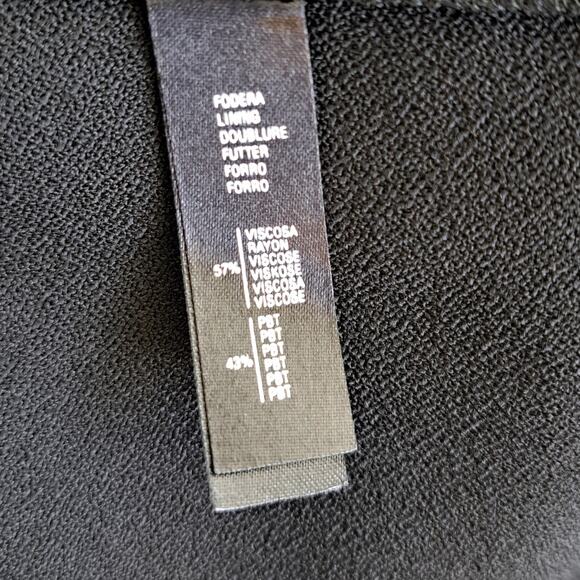 LA PERLA Black Wool Crepe Sheath Dress Size 44 / 8 Tailored Classic 3/4 Sleeve - Picture 11 of 12